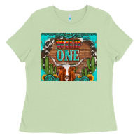 Matcha wild one longhorn gemstones cactus and sunflowers Ladies Tee - Artiststas