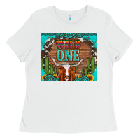 White wild one longhorn gemstones cactus and sunflowers Ladies Tee - Artiststas