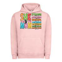 Pigment Salmon she is mom Urban Hoodie - JahusDesignShop