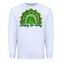 White st. patricks day happy go lucky Premium Sweatshirt - RanaPortraitStore