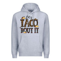 Heather Grey let's taco bout it Premium Hoodie - CowhideDigitalArt