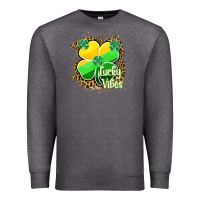Charcoal Heather lucky vibes Premium Sweatshirt - RanaPortraitStore