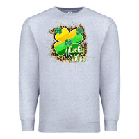 Heather Grey lucky vibes Premium Sweatshirt - RanaPortraitStore