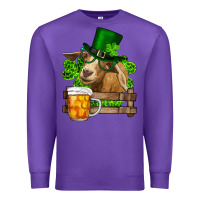 Purple st. patricks day goat and beer Premium Sweatshirt - RanaPortraitStore