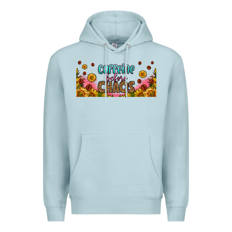 Caffeine Before Chaos 16oz Libbey Cup Premium Hoodie by HRA Design Shop | Teevron