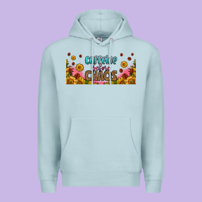 Caffeine Before Chaos 16oz Libbey Cup Premium Hoodie Designed By Hra Design Shop