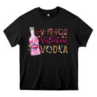 Black V is For Valentine Vodka Heavy Core Tee - CowhideDigitalArt