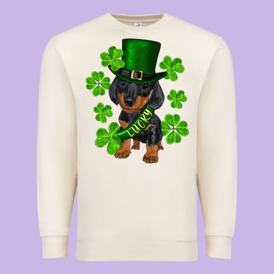 Premium Sweatshirt st. patricks day lucky dachshund puppy