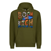 Army Green boom bitch get out the way Premium Hoodie - HRA Design Shop