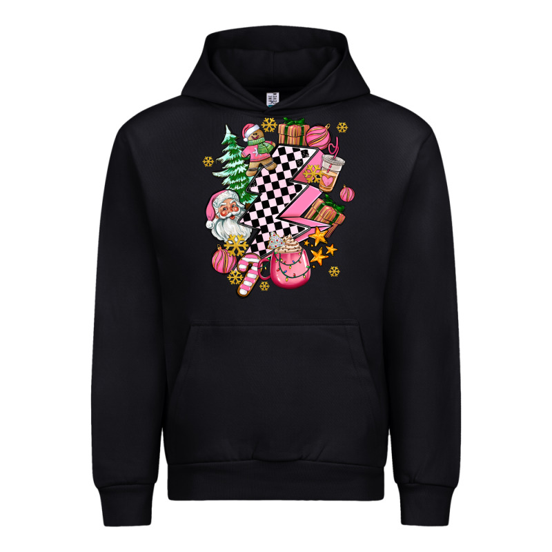 Pink Christmas Lightning Bolt Urban Hoodie by AdoDesignShop | Teevron
