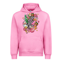 Fuchsia Pink pink christmas lightning bolt Urban Hoodie - AdoDesignShop