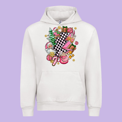 Pink Christmas Lightning Bolt Urban Hoodie Designed By Adodesignshop