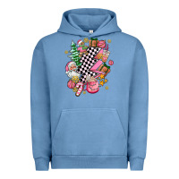 Pigment Pebble Blue pink christmas lightning bolt Urban Hoodie - AdoDesignShop