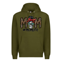 Army Green mom life Premium Hoodie - CowhideDigitalArt