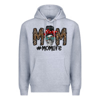 Heather Grey mom life Premium Hoodie - CowhideDigitalArt