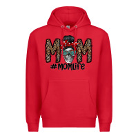 Red mom life Premium Hoodie - CowhideDigitalArt