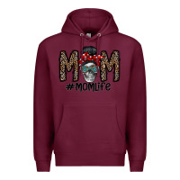 Burgundy mom life Premium Hoodie - CowhideDigitalArt