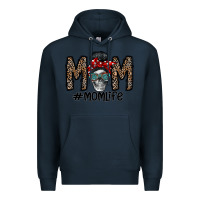 Navy mom life Premium Hoodie - CowhideDigitalArt