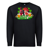 Black st. patricks day roosters lets get lucked up Premium Sweatshirt - RanaPortraitStore