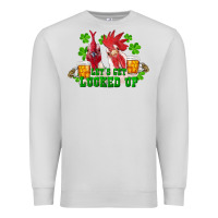 Dove Grey st. patricks day roosters lets get lucked up Premium Sweatshirt - RanaPortraitStore