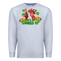 Heather Grey st. patricks day roosters lets get lucked up Premium Sweatshirt - RanaPortraitStore