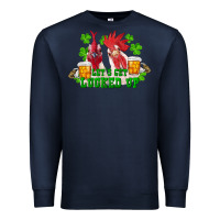 Navy st. patricks day roosters lets get lucked up Premium Sweatshirt - RanaPortraitStore