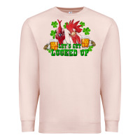 Pale Pink st. patricks day roosters lets get lucked up Premium Sweatshirt - RanaPortraitStore