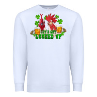 White st. patricks day roosters lets get lucked up Premium Sweatshirt - RanaPortraitStore