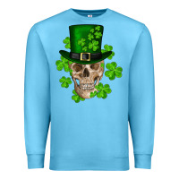 Ocean Blue st. patricks day skull Premium Sweatshirt - RanaPortraitStore
