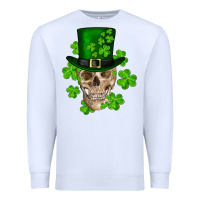 White st. patricks day skull Premium Sweatshirt - RanaPortraitStore
