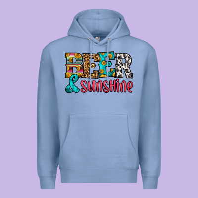 Beer And Sunshine Premium Hoodie Designed By Hra Design Shop