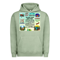 Pigment Oil Green life is better by the campfire Urban Hoodie - JahusDesignShop