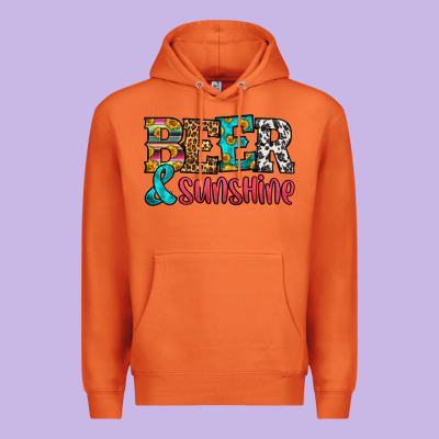 Beer And Sunshine Premium Hoodie Designed By Hra Design Shop