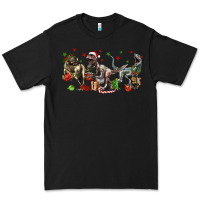 Black Three Christmas Dinosaurs Premium Tee - LillyAllenDesigns
