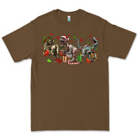 Cacao Three Christmas Dinosaurs Premium Tee - LillyAllenDesigns