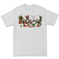 Dove Grey Three Christmas Dinosaurs Premium Tee - LillyAllenDesigns