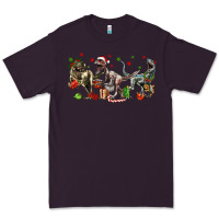 Plum Three Christmas Dinosaurs Premium Tee - LillyAllenDesigns