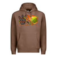 Chestnut peace love tennis Premium Hoodie - RacoonDesign