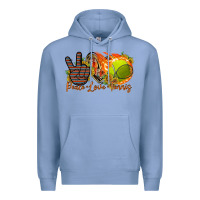 Colony Blue peace love tennis Premium Hoodie - RacoonDesign