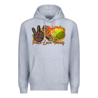 Heather Grey peace love tennis Premium Hoodie - RacoonDesign