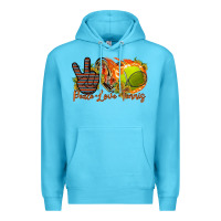 Ocean Blue peace love tennis Premium Hoodie - RacoonDesign