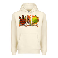 Sandshell peace love tennis Premium Hoodie - RacoonDesign