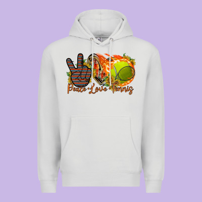 Peace Love Tennis Premium Hoodie Designed By Racoondesign