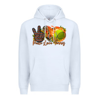 White peace love tennis Premium Hoodie - RacoonDesign