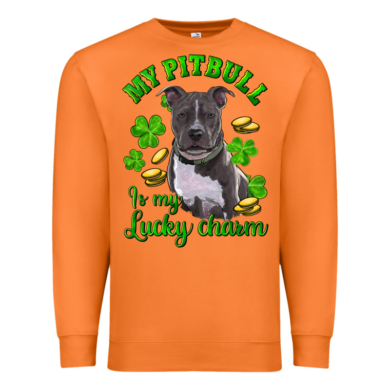 St Patricks Day My Pitbuli My Lucky Charm Premium Sweatshirt by RanaPortraitStore | Teevron