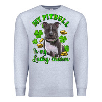 Heather Grey st patricks day my pitbuli my lucky charm Premium Sweatshirt - RanaPortraitStore