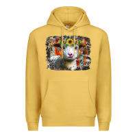 Antique Gold sunflower sheep Premium Hoodie - RacoonDesign
