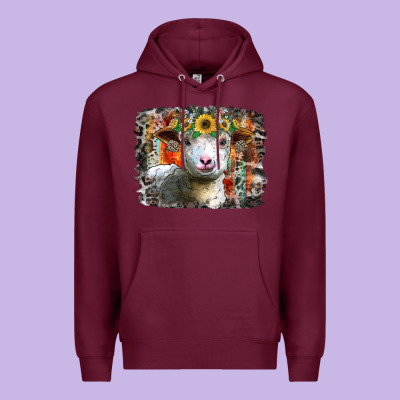 Sunflower Sheep Premium Hoodie Designed By Racoondesign