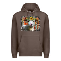 Coffee sunflower sheep Premium Hoodie - RacoonDesign