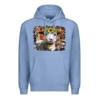 Colony Blue sunflower sheep Premium Hoodie - RacoonDesign
